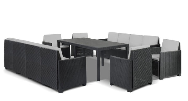 Corciano Anthracite Technorattan King Garden Set for 12 People