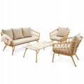 Teramo Beige Five-Person Garden Lounge Set with Sofa, Armchairs and Table