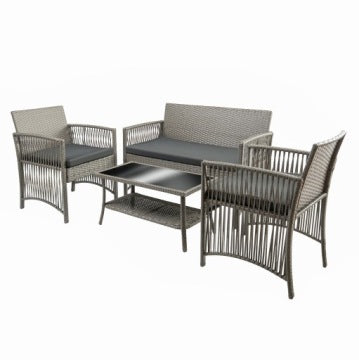 Ideal Garden Multicolour Technorattan Four-Piece Furniture Set