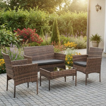 SFS010 Light Brown Technorattan Garden Furniture Set by MTG