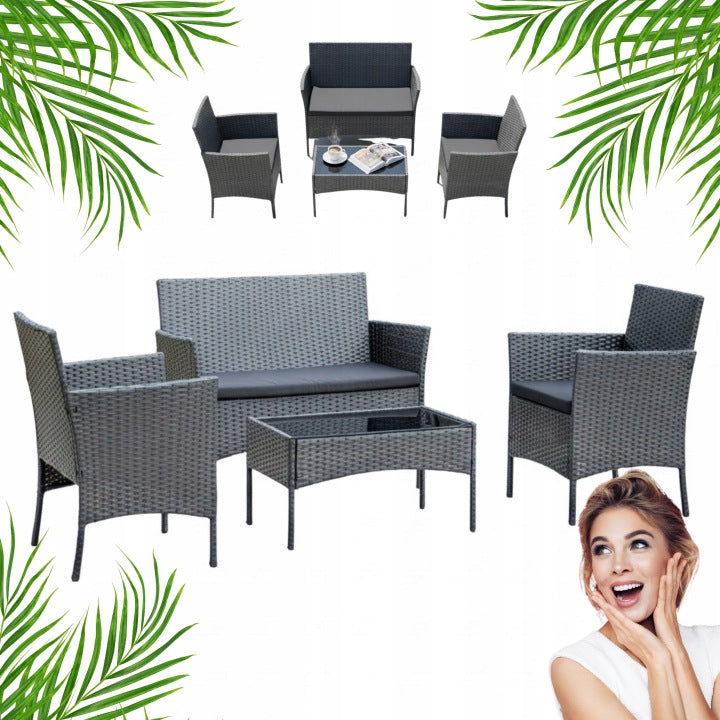 SFS010 Grey Technorattan Garden Furniture Set by MTG
