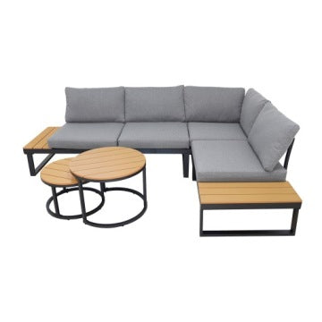 Tola Grey Garden Corner Lounge Set for Terrace