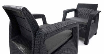 Keter Corfu Weekend Grey Rattan-Style Garden Furniture Set