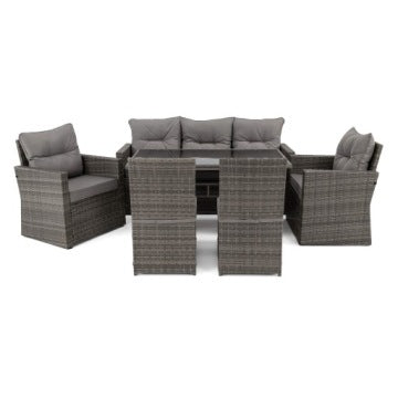 Monako XL Grey Technorattan Garden Set with Grey Cushions