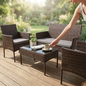 SFS010 Brown Technorattan Garden Furniture Set by MTG