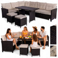 Gino Brown Technorattan Garden Corner Set for Terrace