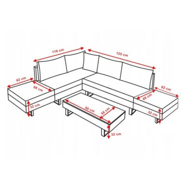 Large Black Modular Technorattan Garden Corner Set