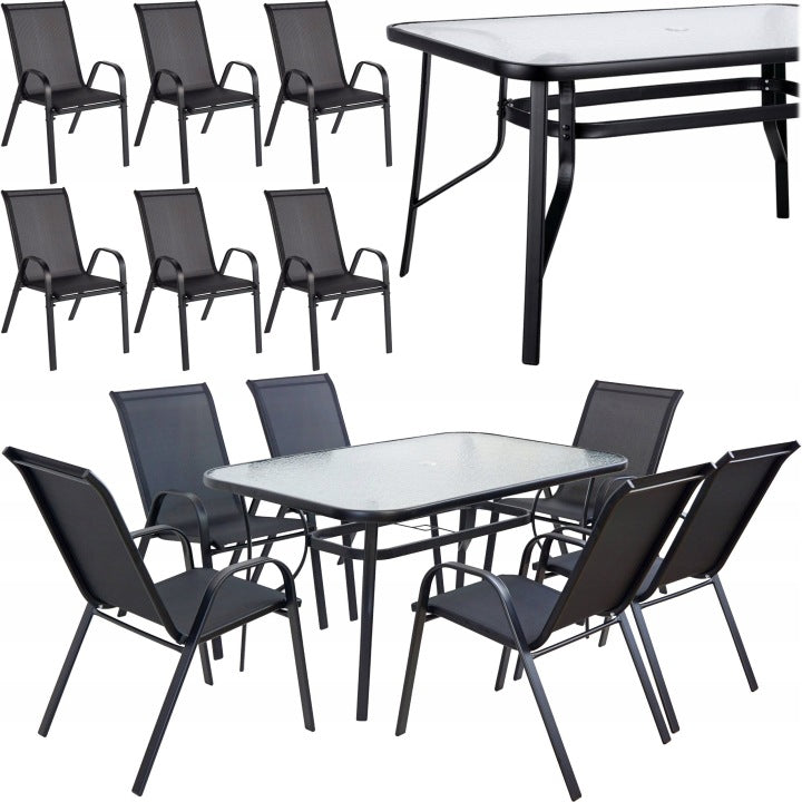 Kindly Black Six-Person Garden Dining Set by Zenjoy