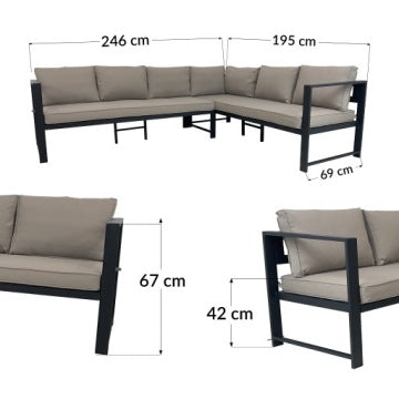 Globo Taupe Nine-Person Modular Garden Lounge Set