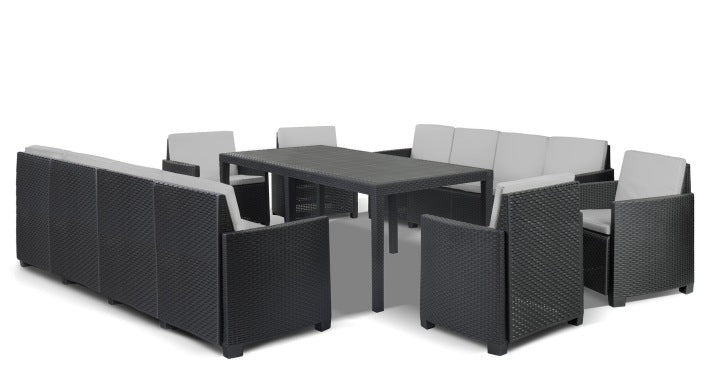 Corciano Anthracite Technorattan King Garden Set for 12 People