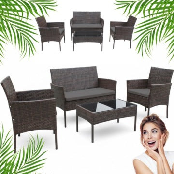 SFS010 Brown Technorattan Garden Furniture Set by MTG