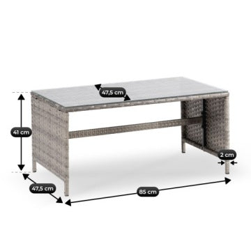 Daliano Grey Technorattan Garden Set for Terrace and Patio