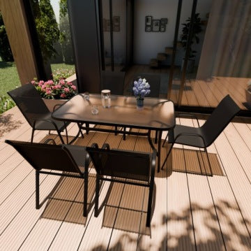 Kindly Black Six-Person Garden Dining Set by Zenjoy