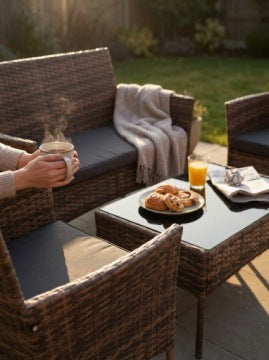 SFS010 Light Brown Technorattan Garden Furniture Set by MTG