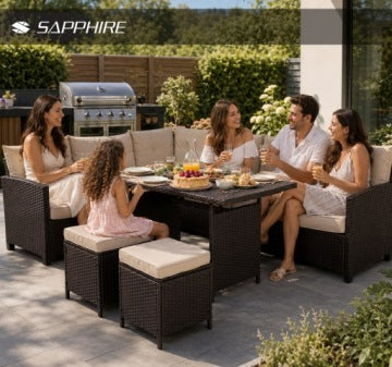 Gino Brown Technorattan Garden Corner Set for Terrace