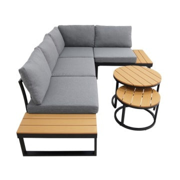 Tola Grey Garden Corner Lounge Set for Terrace
