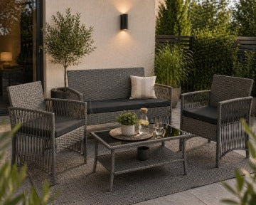 Ideal Garden Multicolour Technorattan Four-Piece Furniture Set