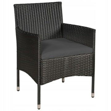 Black Technorattan Garden Furniture Set for Patio and Garden