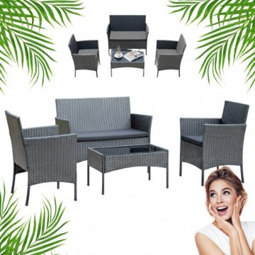 SFS010 Grey Technorattan Garden Furniture Set by MTG