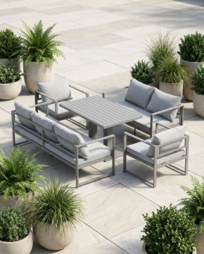 NM-2011 Premium Grey Metal Garden Furniture Set