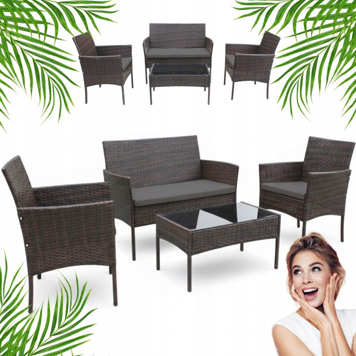 SFS010 Brown Technorattan Garden Furniture Set by MTG