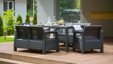 Keter Corfu Fiesta Graphite Garden Furniture Set with Cushions