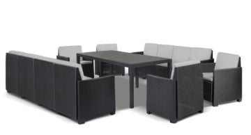 Corciano Anthracite Technorattan King Garden Set for 12 People