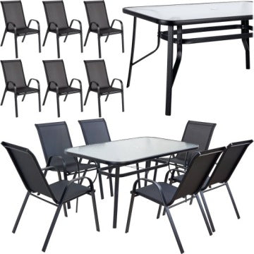 Kindly Black Six-Person Garden Dining Set by Zenjoy