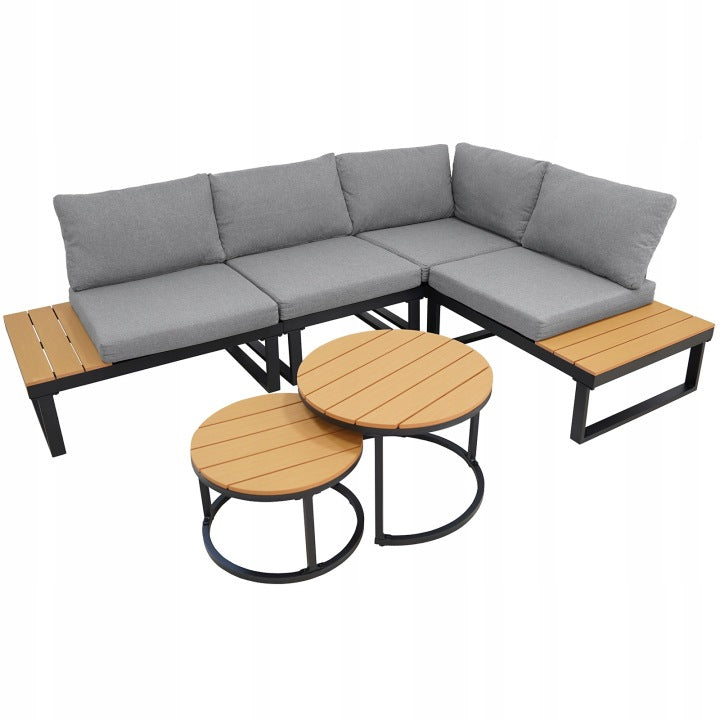 Tola Grey Garden Corner Lounge Set for Terrace
