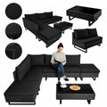 Large Black Modular Technorattan Garden Corner Set