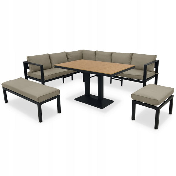 Globo Taupe Nine-Person Modular Garden Lounge Set