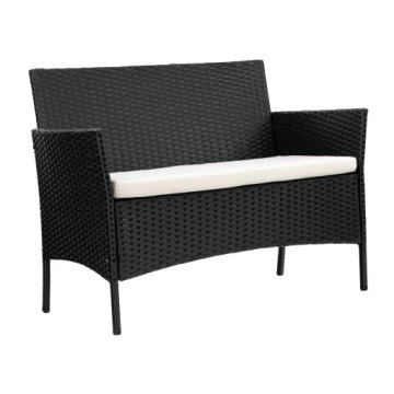 Iso Trade Black Metal Garden Furniture Set, 4 Pieces