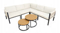 Rodos Beige Garden Corner Lounge Set with Table