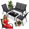 Campela Four-Person Garden Lounge Set with Sofa, Chairs and Table