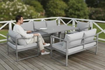 NM-2011 Premium Grey Metal Garden Furniture Set