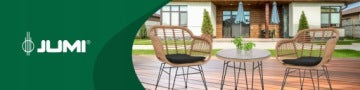 Jumi Black Garden Lounge Set with Table, Armchairs and Sofa