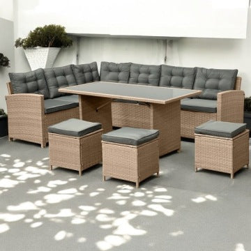 Tarifa Technorattan Garden Lounge Set Available in Four Colours