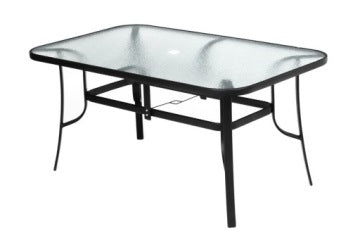 Six-Person Black Garden Dining Set with Table and Chairs