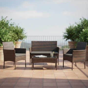 SFS010 Brown Technorattan Garden Furniture Set by MTG